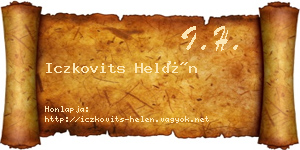 Iczkovits Helén névjegykártya